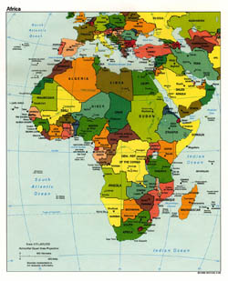 Detailed political map of Africa with capitals - 1998.