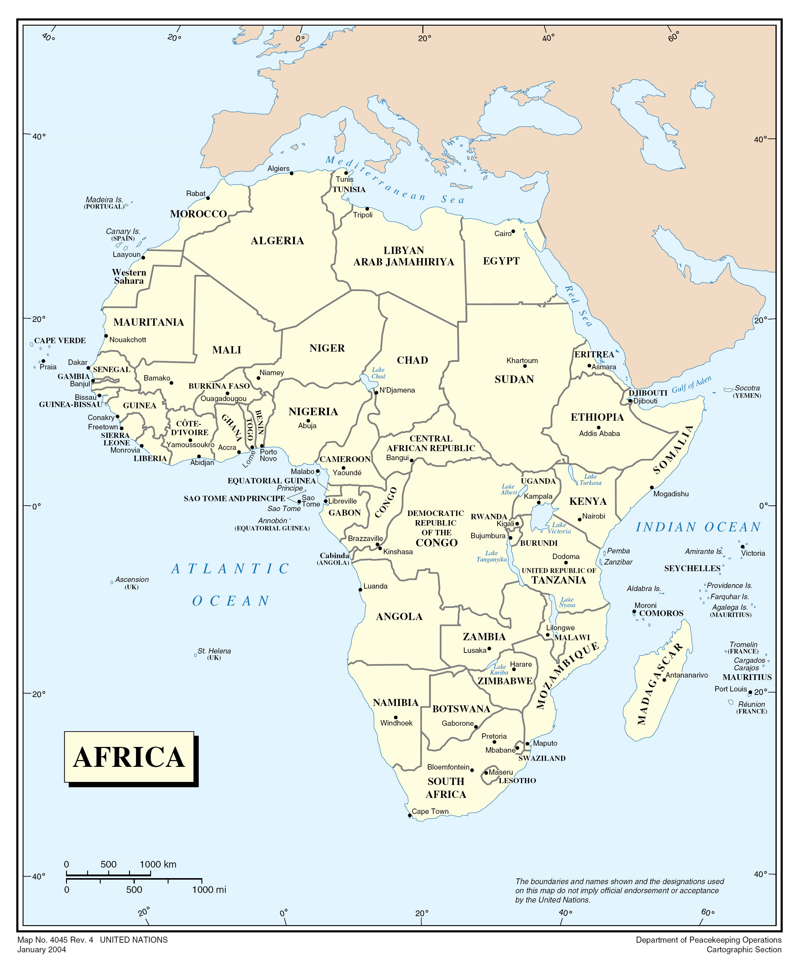 Map Of Political Africa Map Of Political Africa