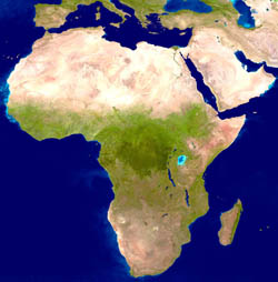 Large detailed satellite map of Africa.
