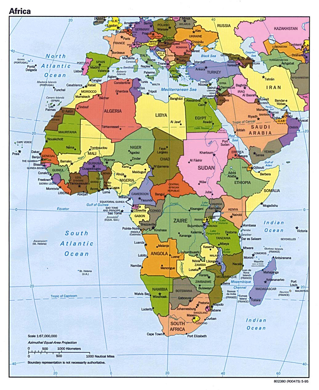 africa political map with capitals