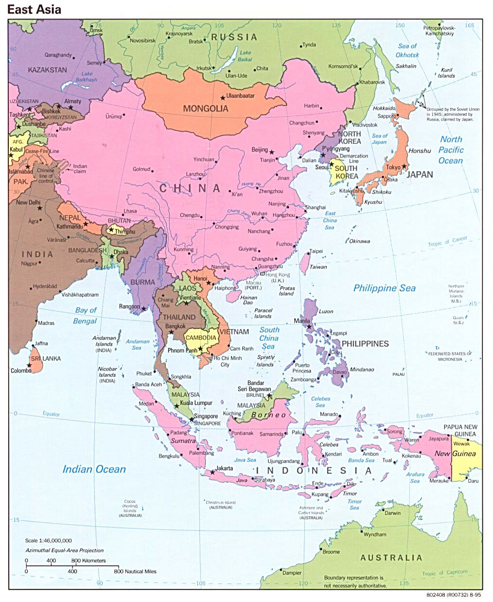 Maps of Asia and Asia countries Political maps, Administrative and East Asia Countries And Regions Map
