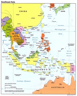 Southeast Asia political map - 1995.