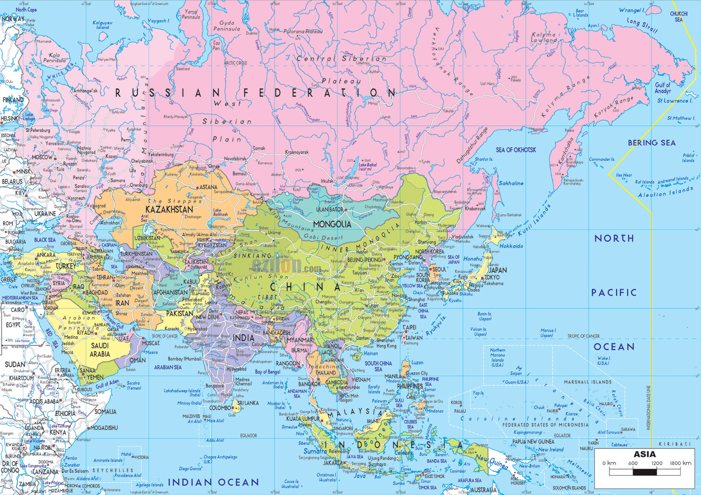 Asian Cities Map 16