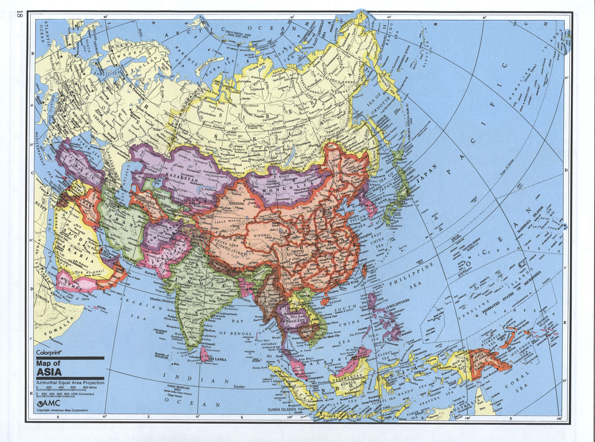 Countries Of Asia Map 