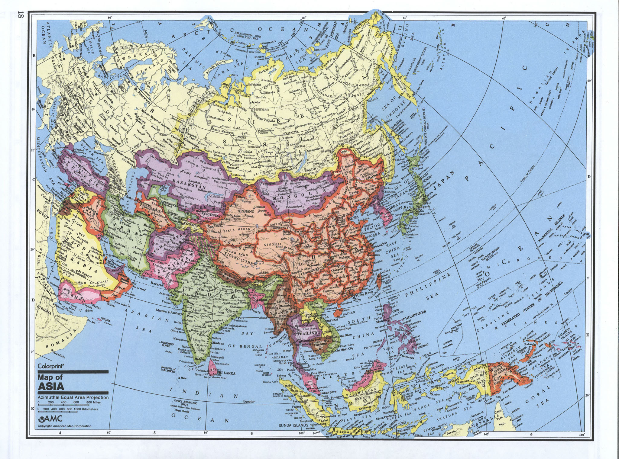 Map Asia Countries 