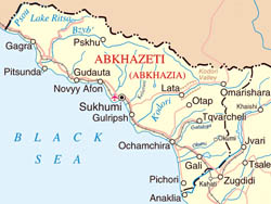 Road map of Abkhazia.