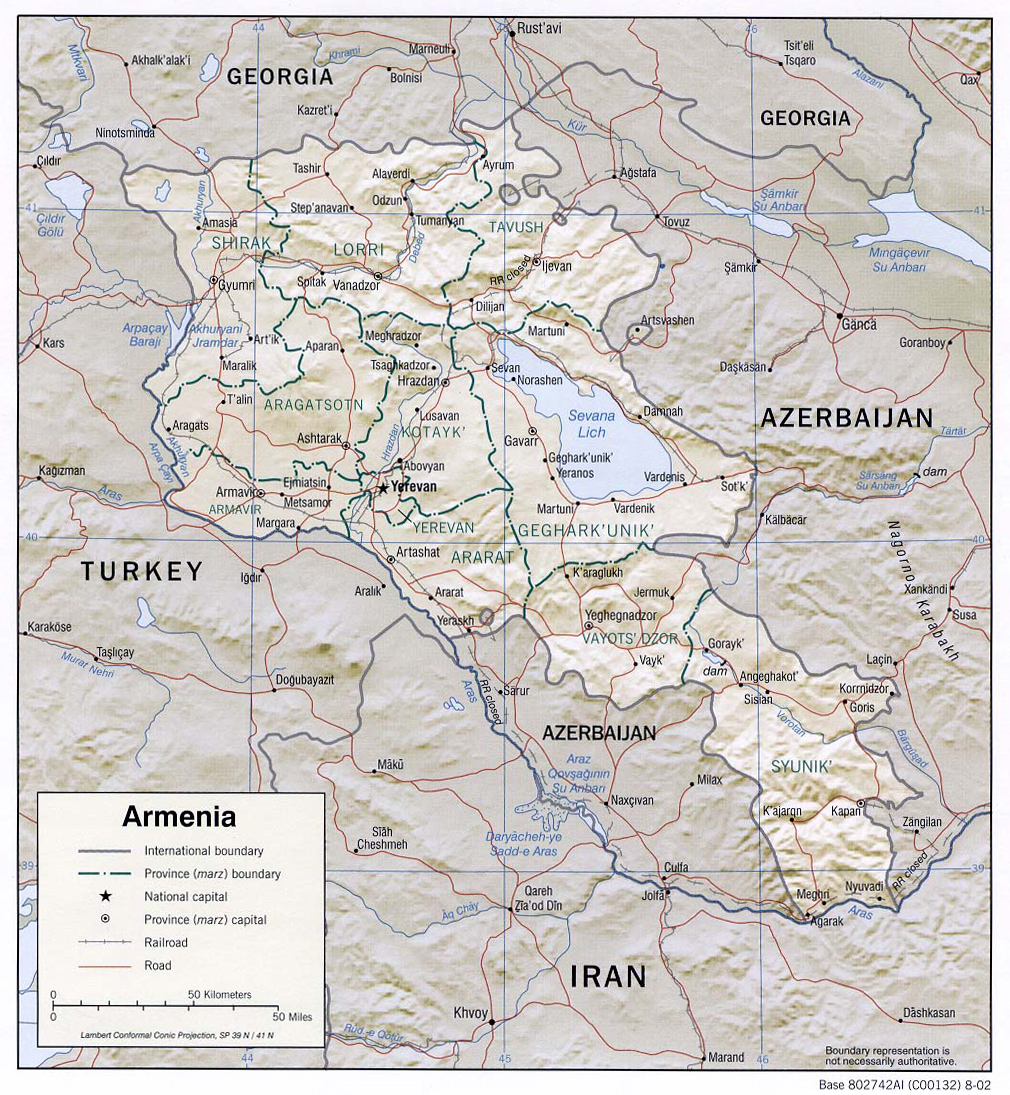 Armenia Map (Road) - Worldometer