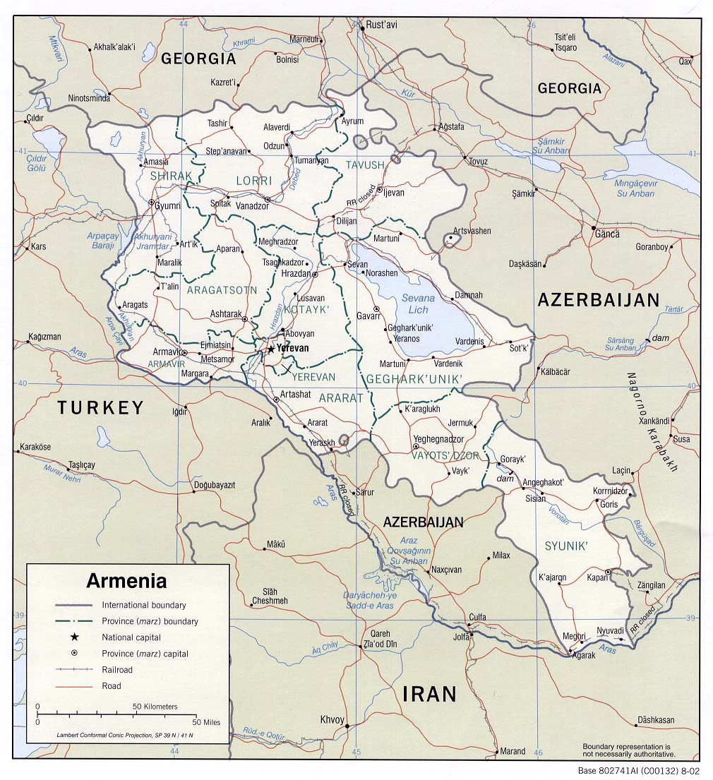 Armenia Map (Road) - Worldometer