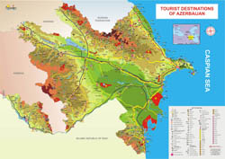 Large tourist map of Azerbaijan.