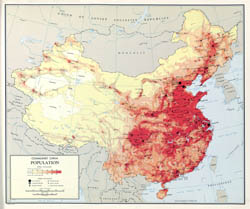 Large scale detailed population map of China - 1967.