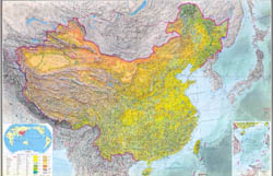 Large scale detailed topographic map of China - 1984, with all cities, roads and other marks.