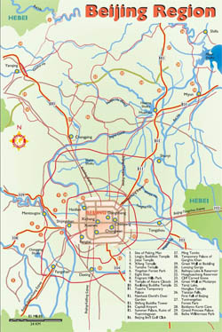 Detailed map of Beijing region.