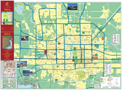 Large detailed road map of Beijing city.