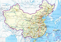 Road map of China.
