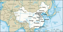 Small map of China.