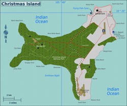 Large scale detailed map of Christmas Island.