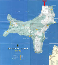 Large tourist map of Christmas Island.