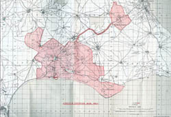 Cyprus Dhekelia sovereign base area map.