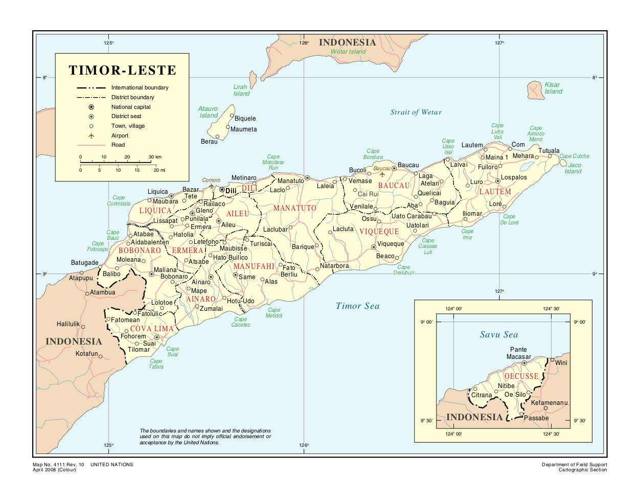 Timor-Leste Branch Roads Project Map