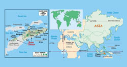 Political map of East Timor.