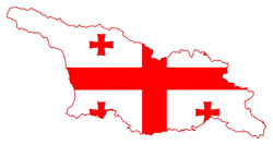 Large flag map of Georgia.