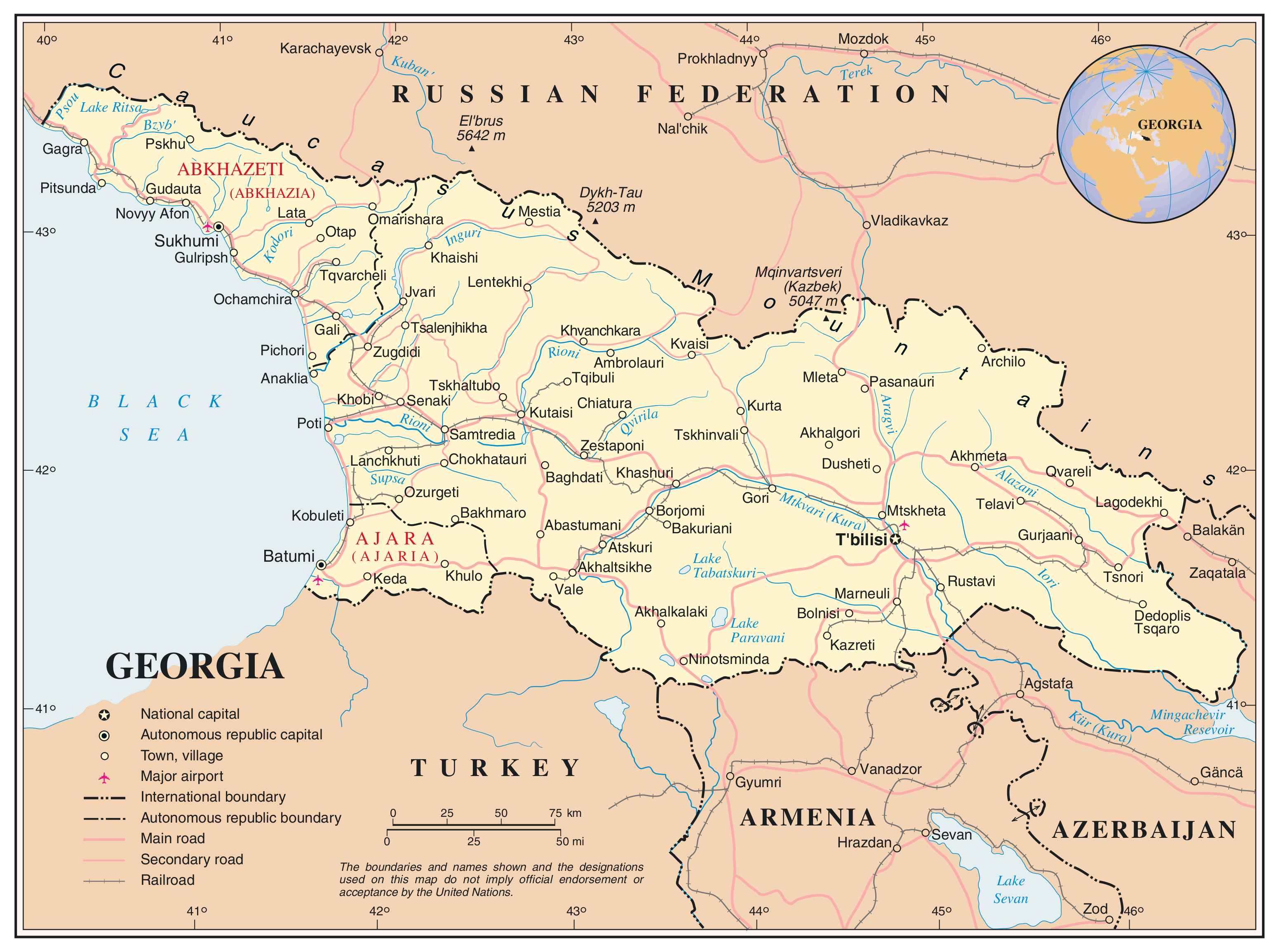 Maps Of Georgia Detailed Map Of Georgia In English Tourist Map Of