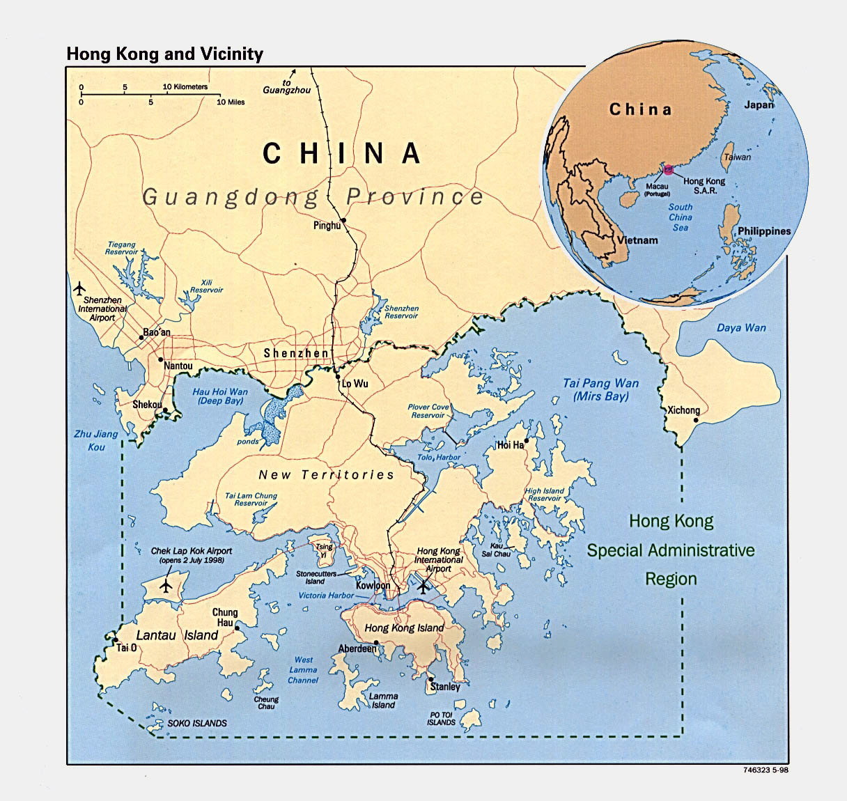 Geographical Map Of Hong Kong