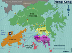 Large Hong Kong districts map.