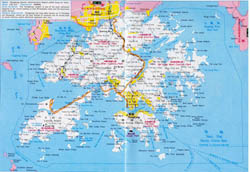 Large road map of Hong Kong.