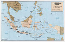 Large administrative divisions map of Indonesia - 1983.