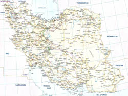 Large road map of Iran.