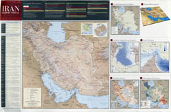 Large scale detailed Country Profile wall map of Iran - 2009.