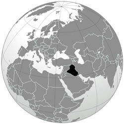 Large location map of Iraq.