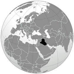 Large location map of Iraq.