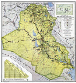 Large scale tourist map of Iraq.