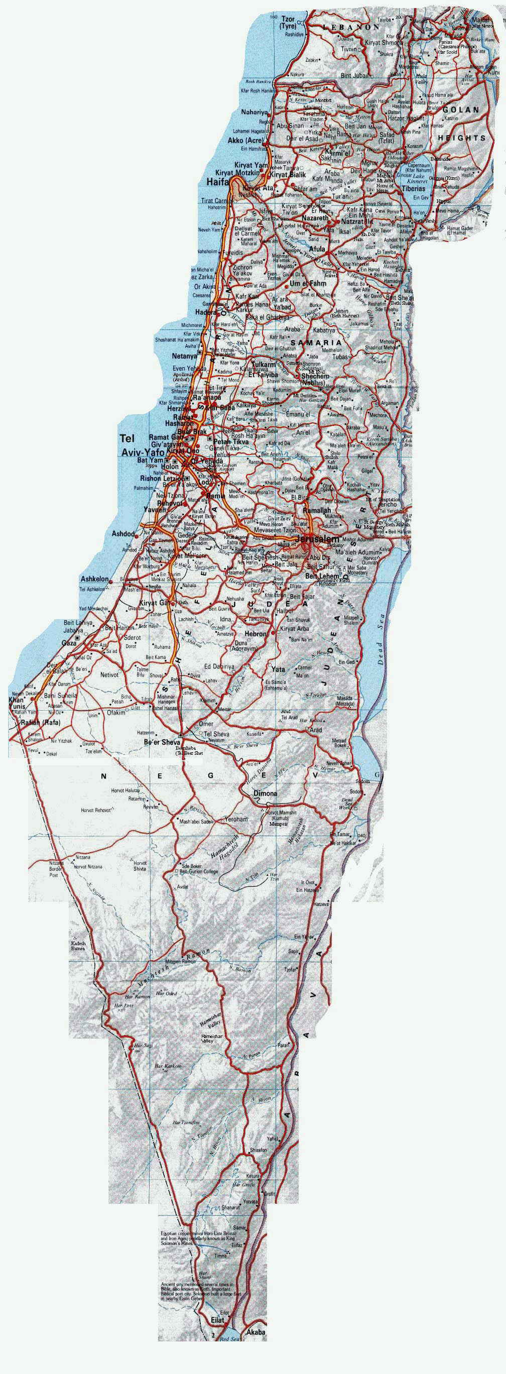 Maps of Israel Detailed map of Israel in English Tourist map of