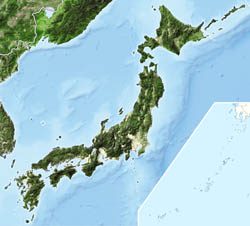 Large detailed satellite image of Japan.