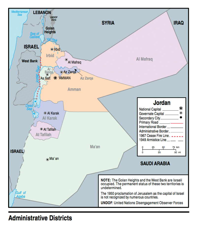 cities in jordan map