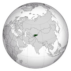 Large location map of Kyrgyzstan.