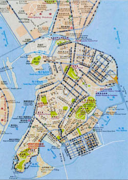 Large road map of Macau in Chinese.