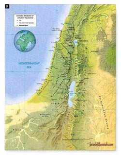 Map of natural regions of Ancient Palestine.