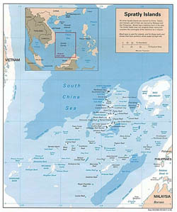 Detailed political map of Spratly Islands - 1995.