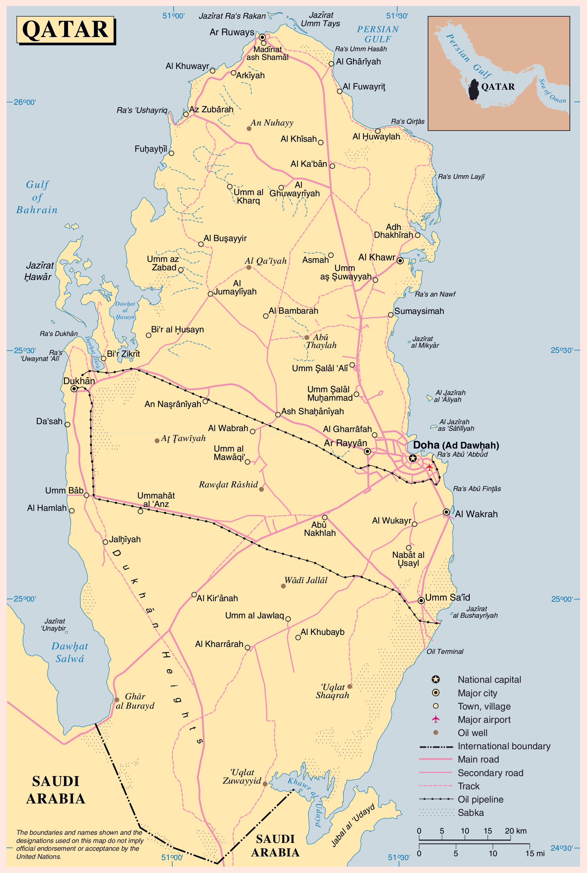 Qatar City Map Qatar City Map