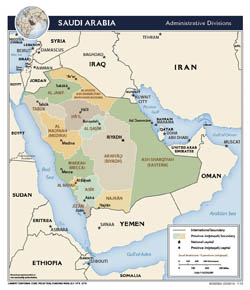 Large detailed administrative divisions map of Saudi Arabia - 2013.