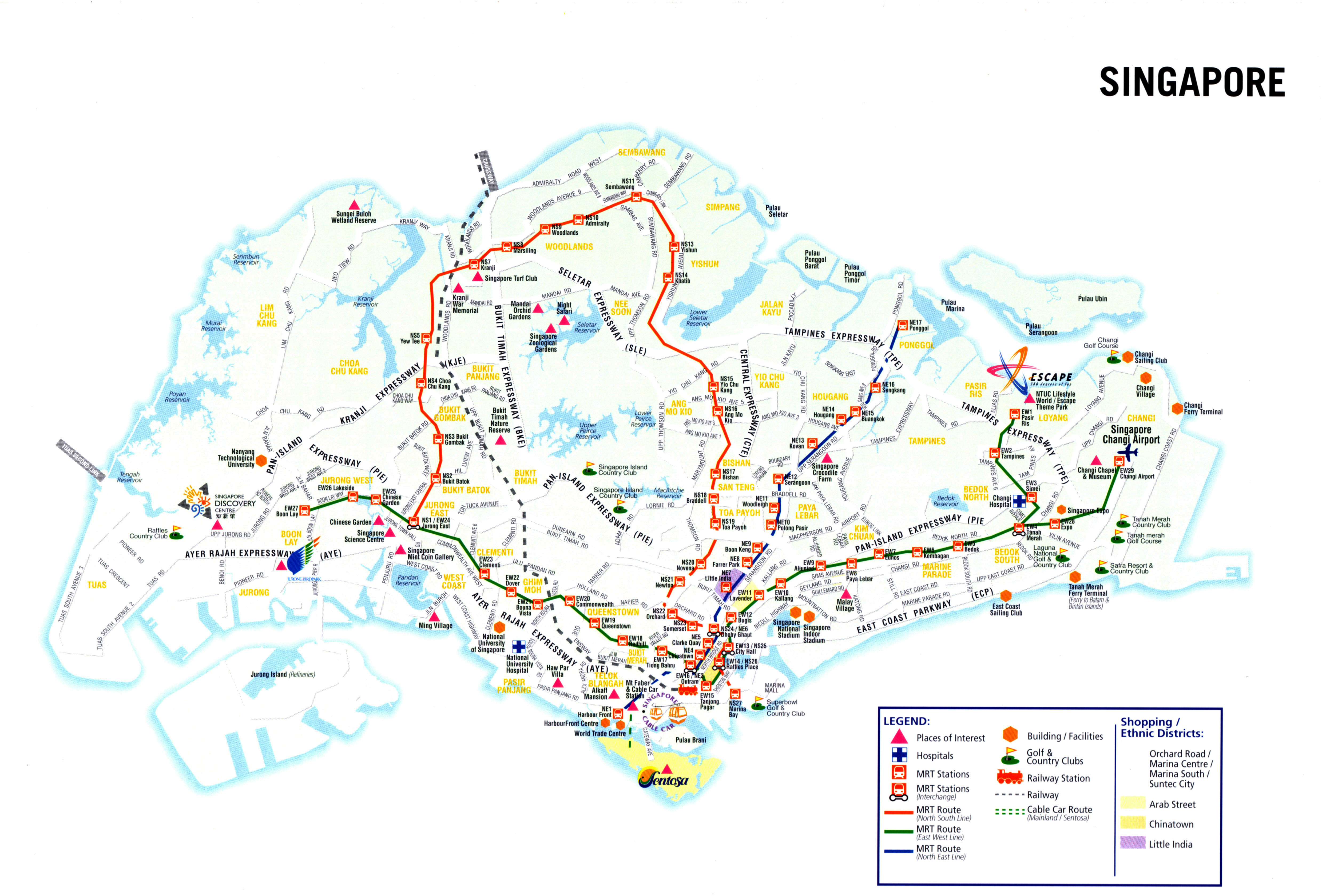 Maps of Singapore Detailed map of Singapore in English Tourist map