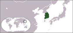Large location map of South Korea.