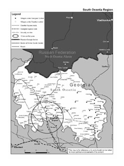 Detailed map of South Ossetia Region.