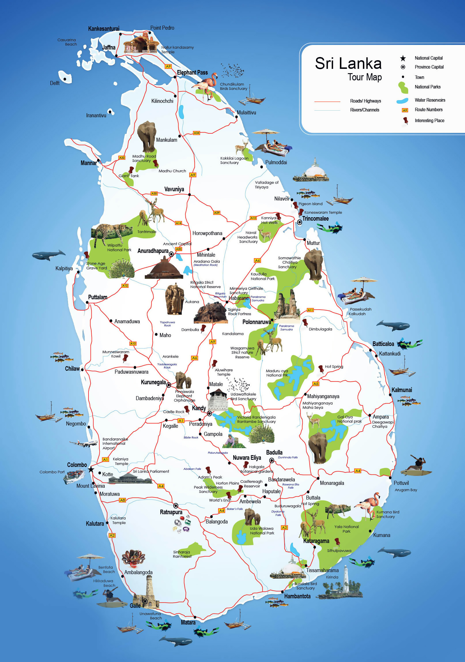 Maps of Sri Lanka | Detailed map of Sri Lanka in English | Tourist map