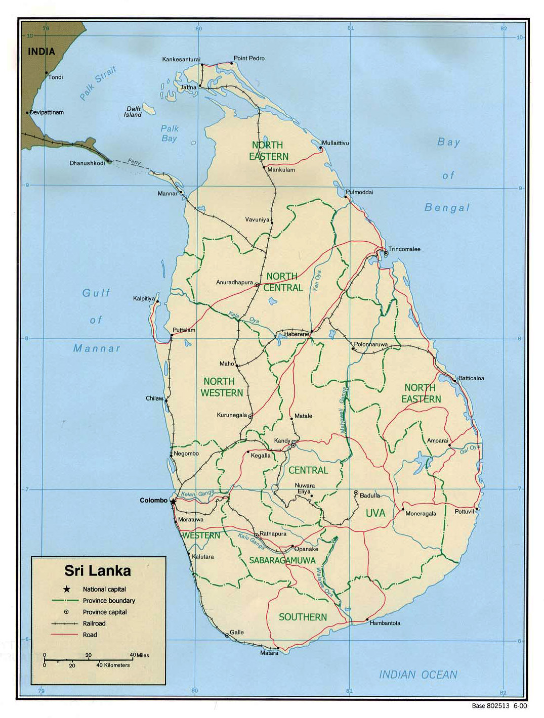 Free printable map of sri lanka