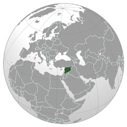 Large location map of Syria.